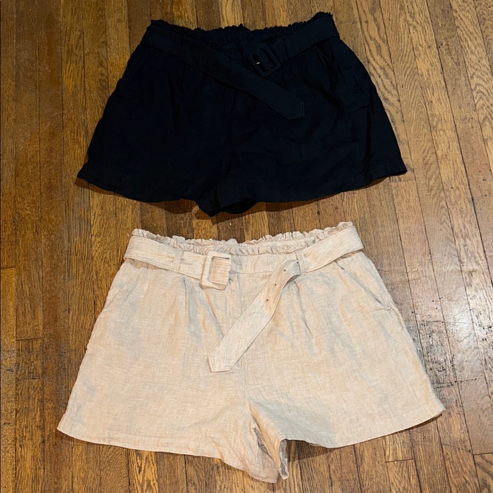 Vineyard Vines Two-Pack High Waist Shorts in Black & Cream